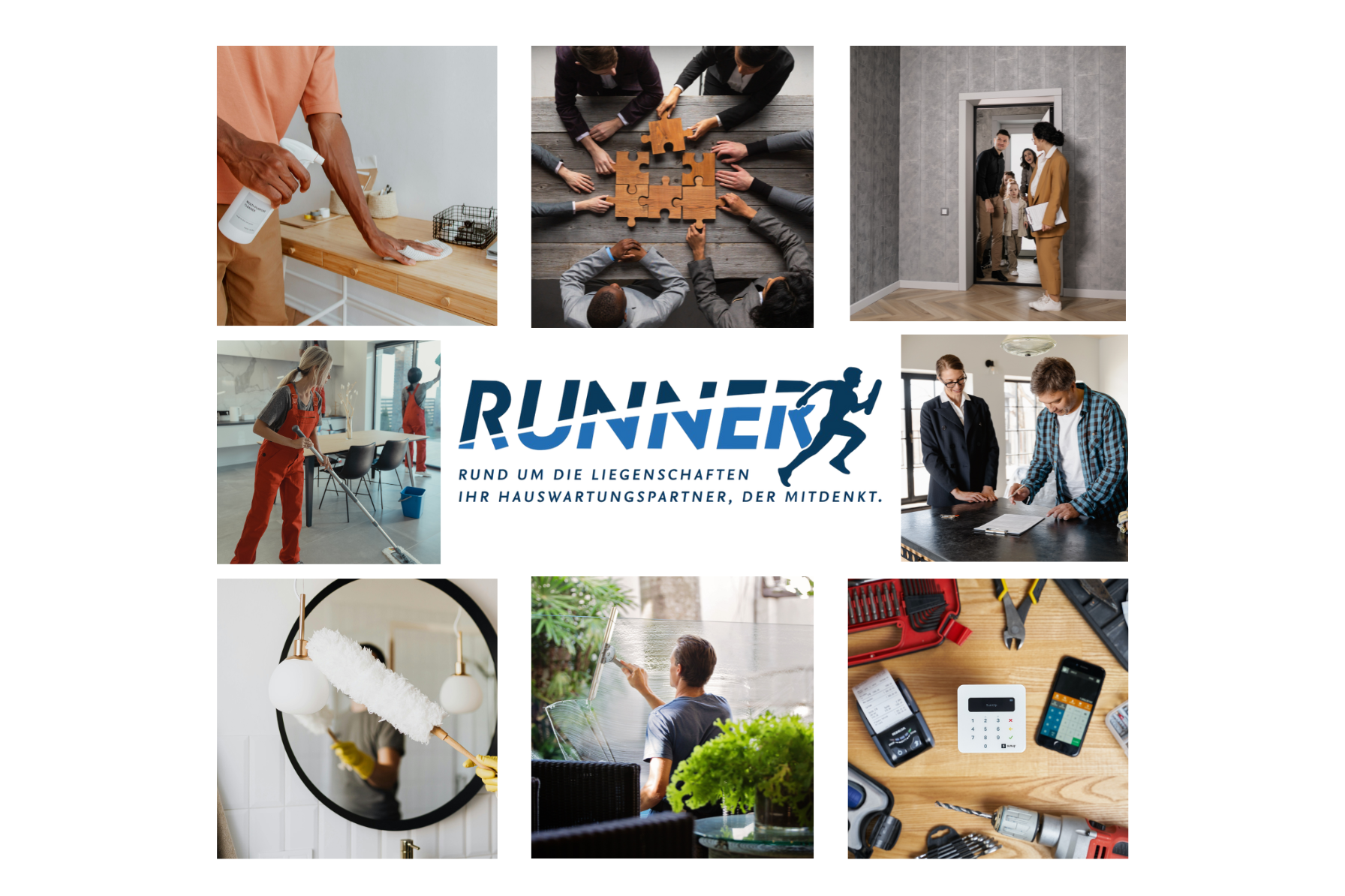 Runner – rund um die Liegenschaften. Ihr Hauswartungspartner, der mitdenkt.