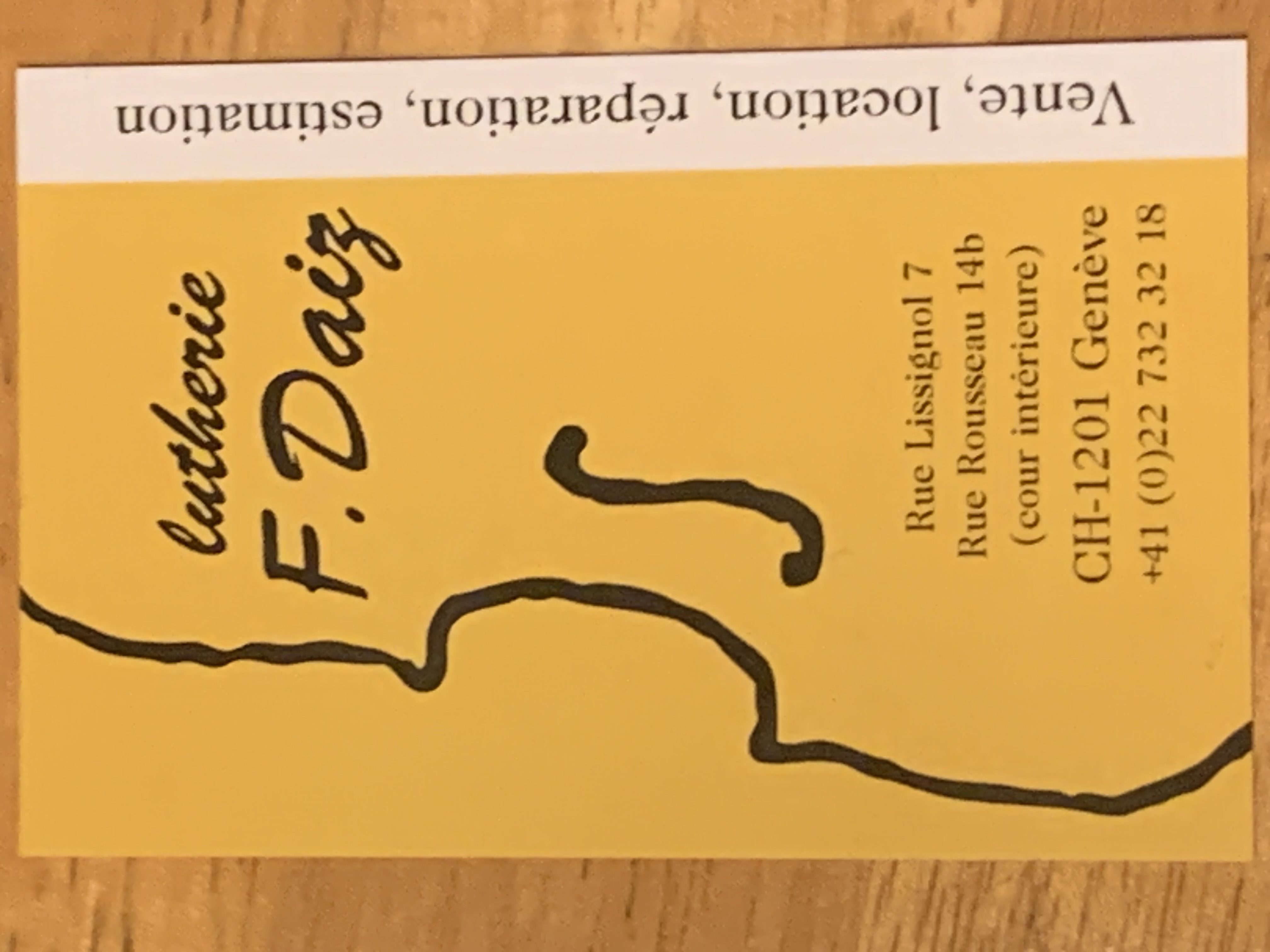 Logo Atelier de lutherie, F. DAIZ